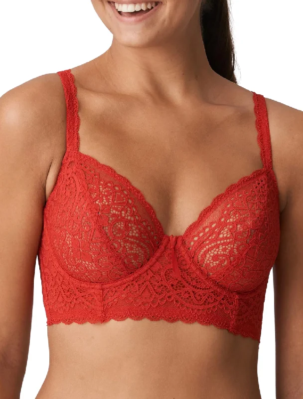 Women's bras featuring a microfiber materialPrimaDonna Twist I Do Plunge Longline Bra Underwired, Scarlet Red | Red Longline Bra