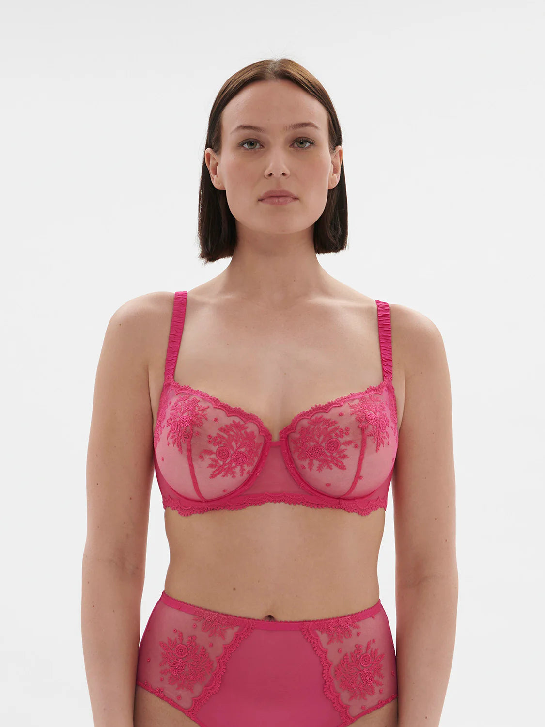 Women's geometric - patterned brasSimone Perele - Intrigue Half Cup Bra | Disco Pink