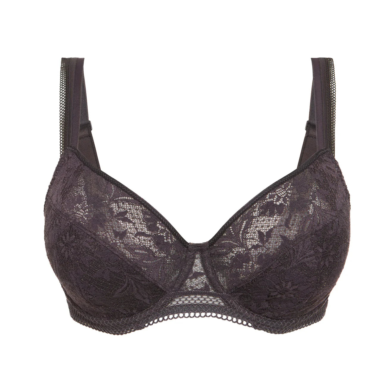 Women's plunge bras for low - cut topsSimone Perele - Vertige Full Cup Control Bra | Deep Charcoal