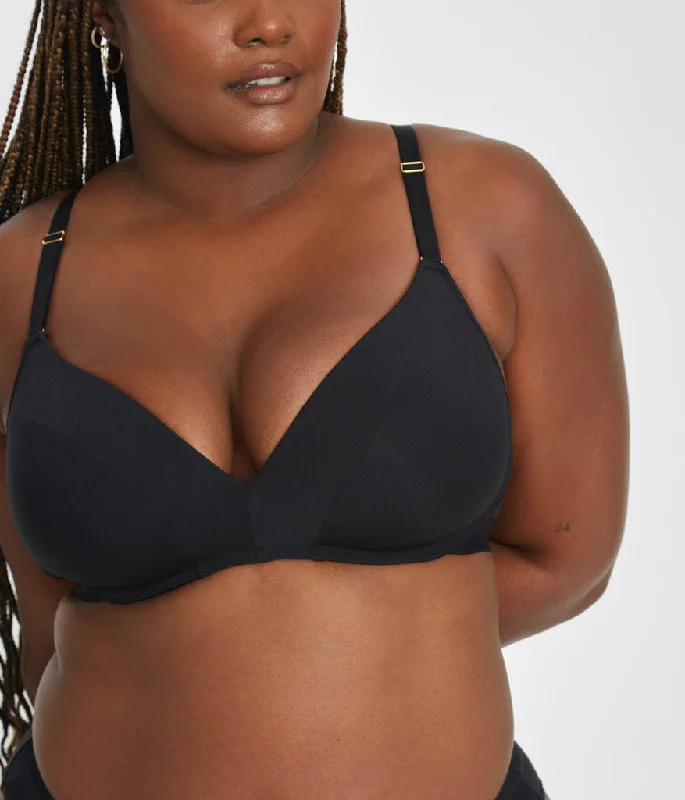 Women's bras using a bamboo fiber liningThe All-Day No-Wire Push-Up: Jet Black