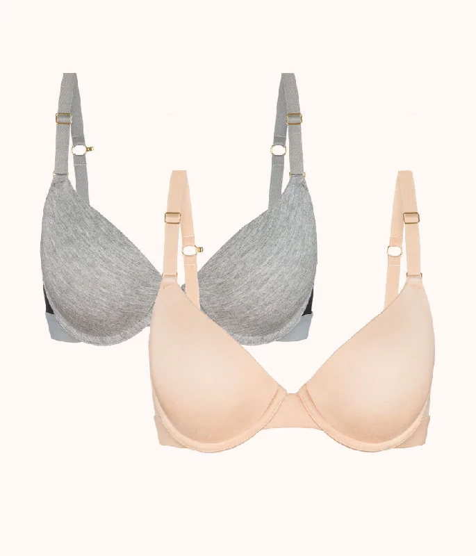 Women's floral - patterned brasThe All-Day T-Shirt Bra Bundle: Toasted Almond/Heather Gray