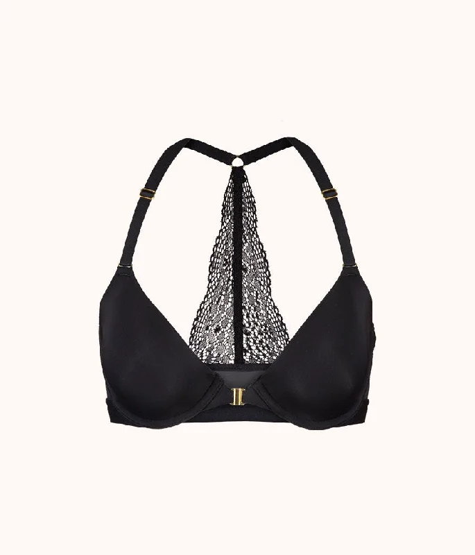 Women's wireless bras for all - day comfortThe Front Close T-Shirt Bra: Jet Black