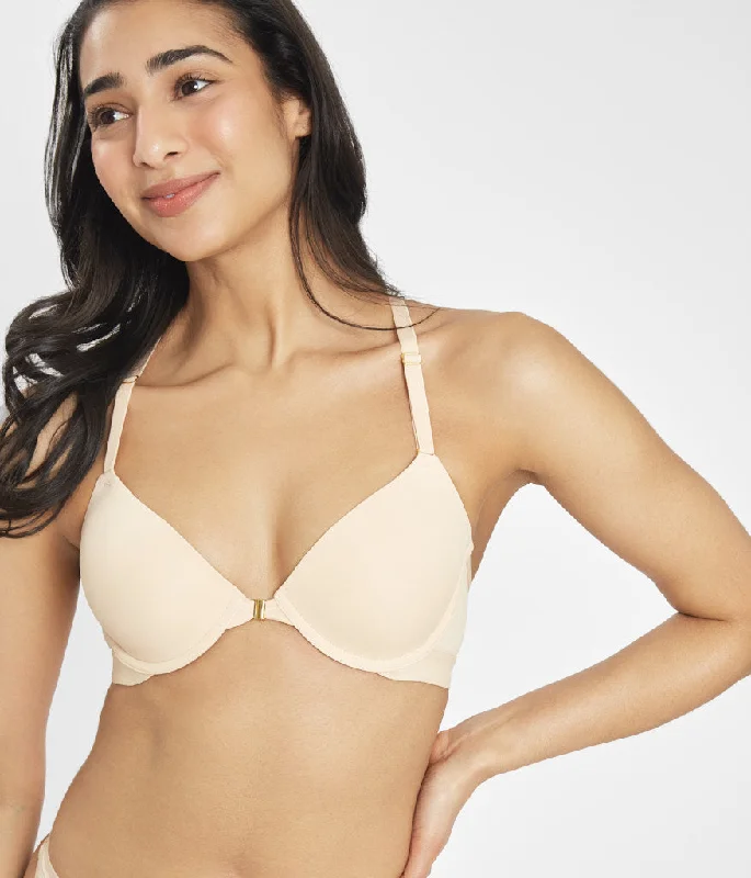 Women's bras with a neoprene componentThe Front Close T-Shirt Bra: Toasted Almond