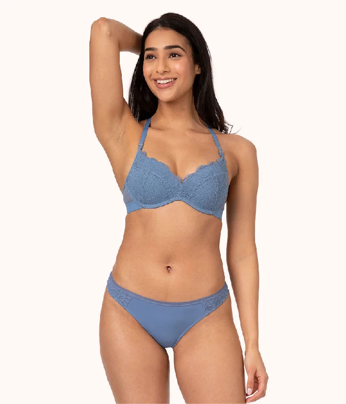 Women's floral - patterned brasThe Lace No-Wire Push-Up: Vintage Indigo