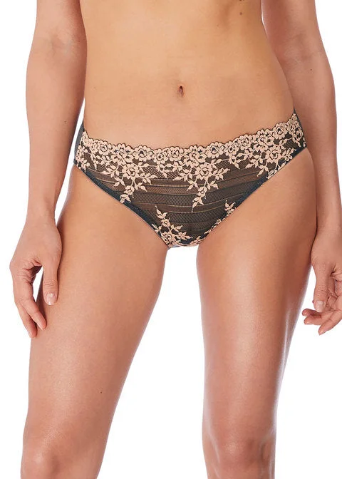 Women's Panache bras for larger bustsWacoal Embrace Lace Bikini Panties, Ebony / Shifting Sand