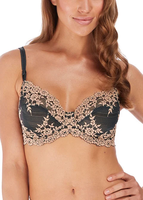 Women's black bras for a classic lookWacoal Embrace Lace Underwire Bra, Ebony / Shifting Sand