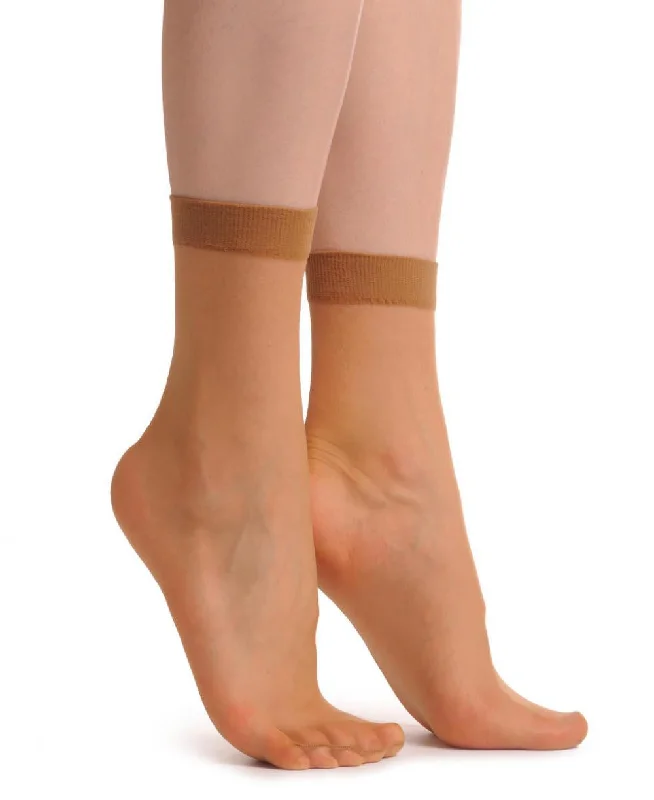 Women's nylon - reinforced socks for durability2 x Nude Socks Ankle High 15 Den