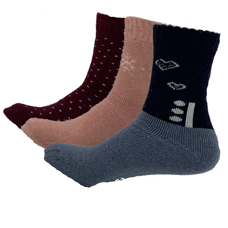 Women's ankle socks with a frilly edge4 Pairs of Women's Thermal Soft Comfort Thick Casual Warm Lamb Wool Crew Socks