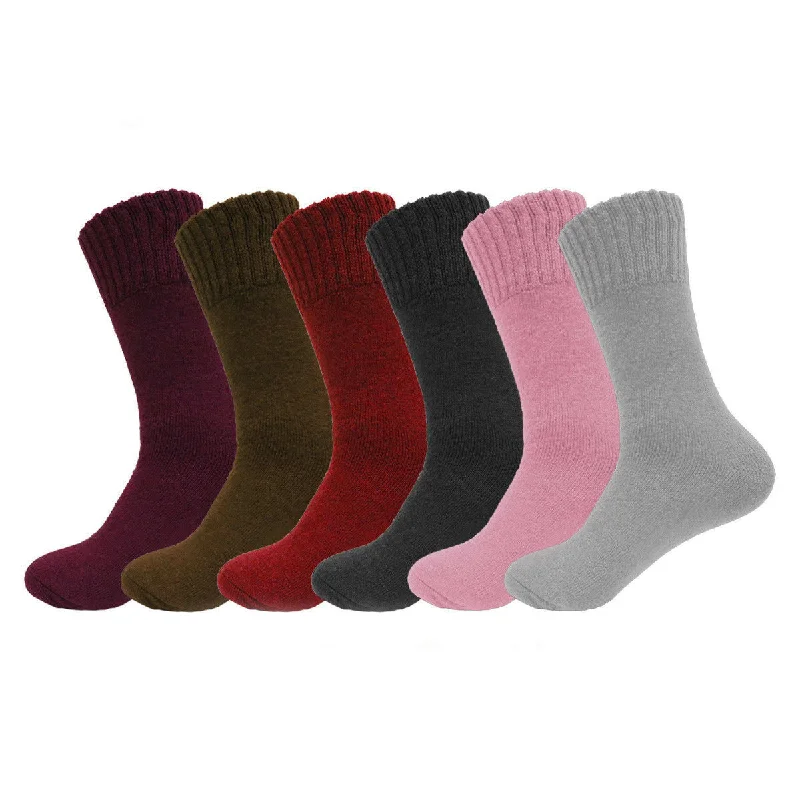 Women's no - show socks with a floral motif4 Pairs Women's Super Warm Heavy Crew Thermal Merino Wool Winter Socks 9-11