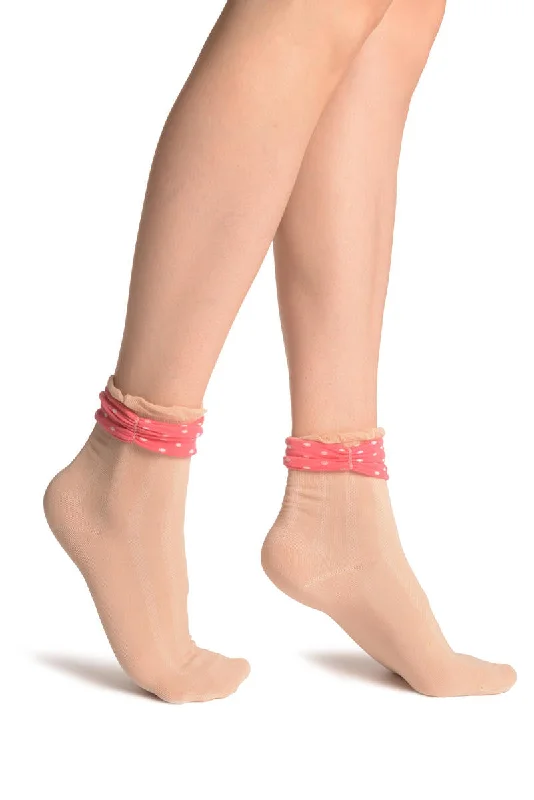 Women's argyle - patterned thigh - high socksBeige With Around The Ankle Bow Ankle High Socks