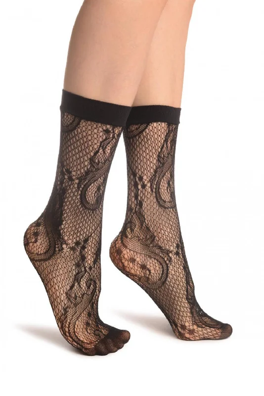 Women's compression socks for improved circulationBlack Gladiolus Flowers Ankle High Socks