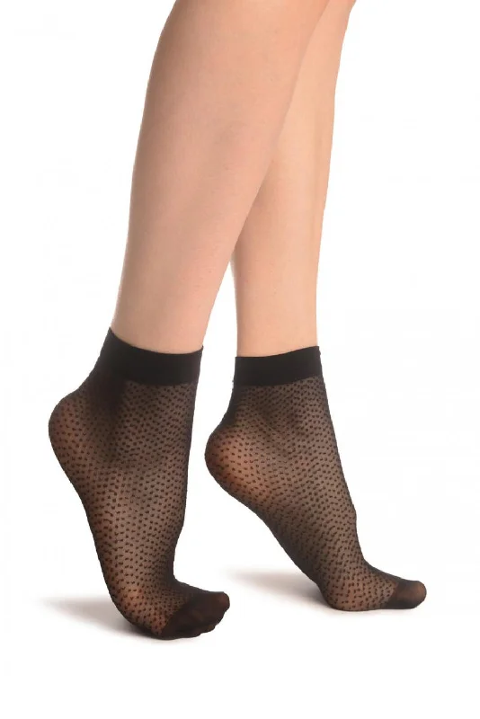 Women's compression socks for improved circulationBlack Woven Dots Ankle High Socks