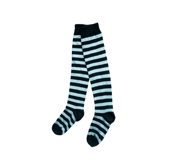 Women's over - the - calf socks with a stripe designBlue striped socking