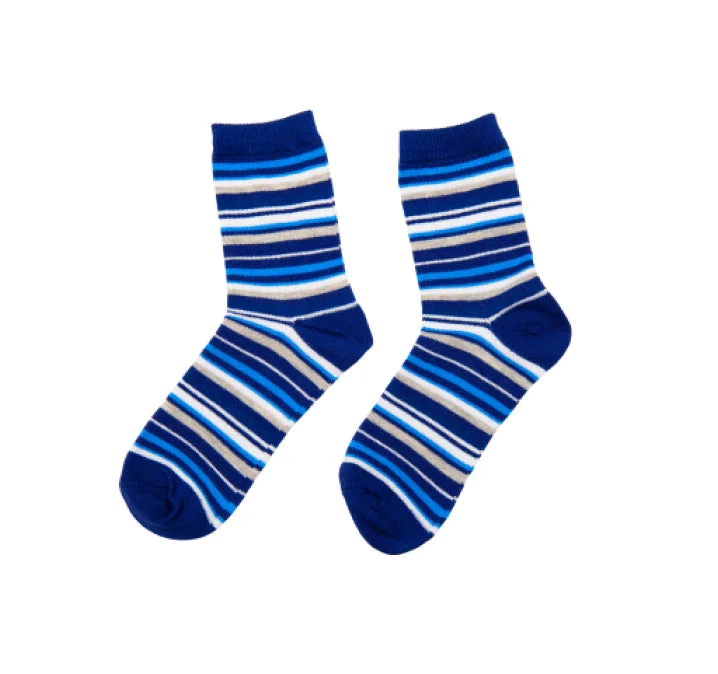 Women's cashmere - blend socks for extra softnessBlue striped socks