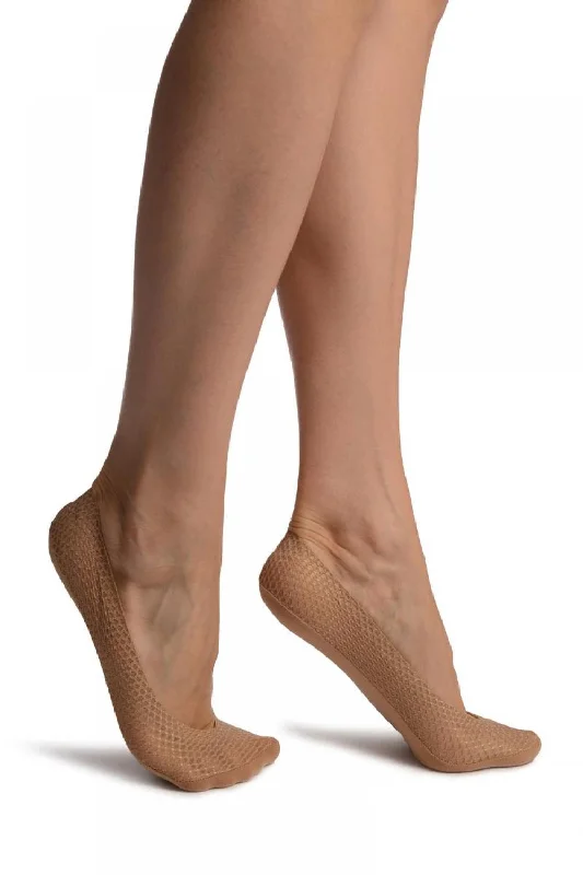 Women's microfiber socks for a lightweight optionDark Beige Snake Skin, Silver Lurex With Silicon Heel & Bottom Footies