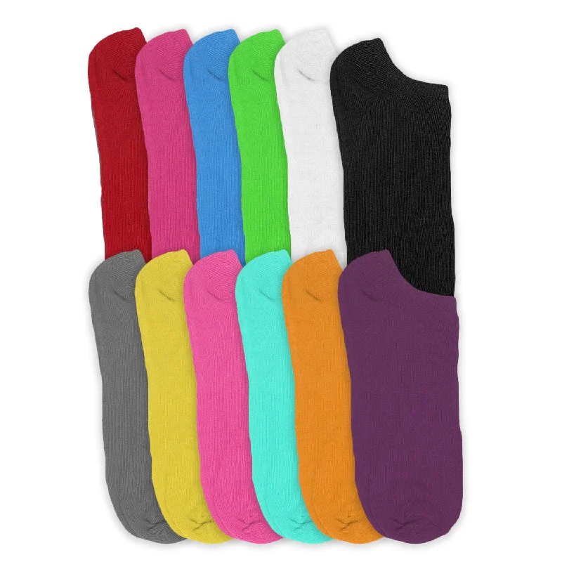 Women's thermal socks for cold weather12 Pairs Women's Bright Mix Colors No Show Low Cut Ankle Casual Socks