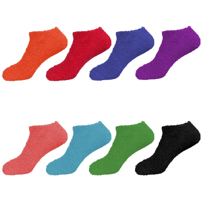 Women's spandex - infused socks for stretchFuzzy Soft Warm Womens Short Ankle Socks Winter Solid Lady Girls Hosiery US Ship