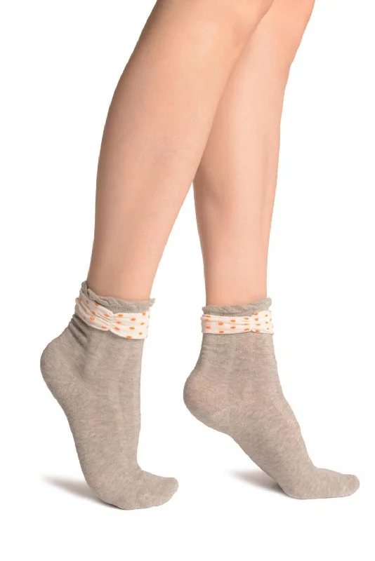 Women's satin - trimmed socks for a touch of eleganceGrey With Around The Ankle Bow Ankle High Socks