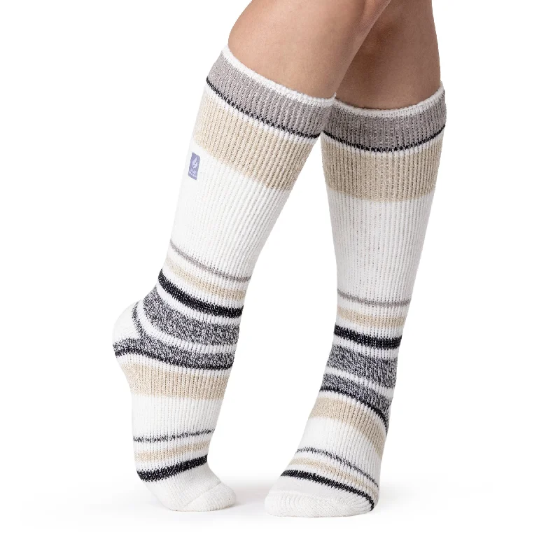 Women's cashmere - blend socks for extra softnessLadies Original Long Ski & Snow Sports Socks - Cream