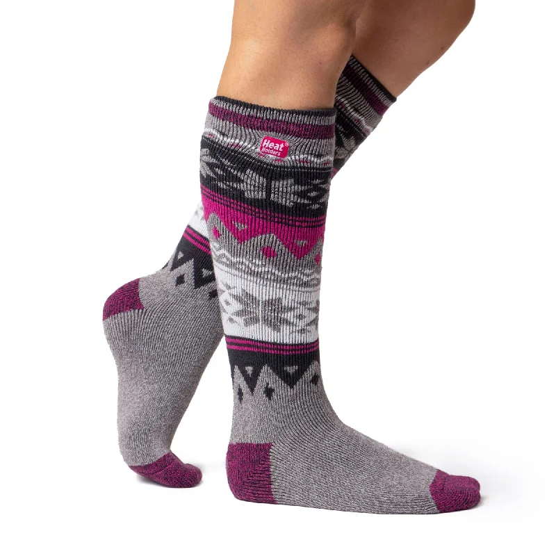 Women's cotton blend socks for breathabilityLadies Lite Jacquard Long Socks - Kelsall