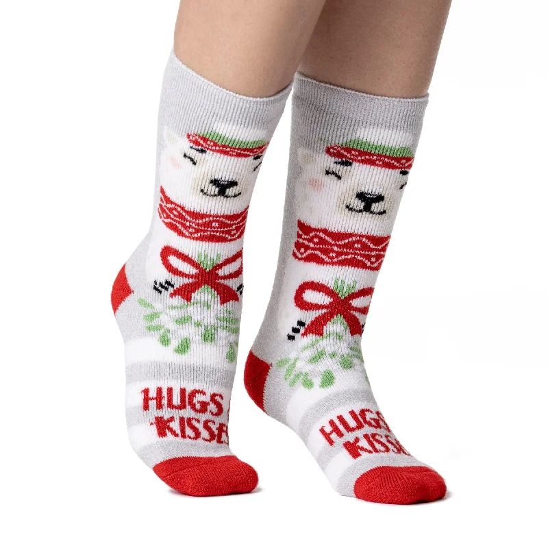 Women's moisture - wicking socks for sportsLadies Lite Christmas Socks - Hugs & Kisses