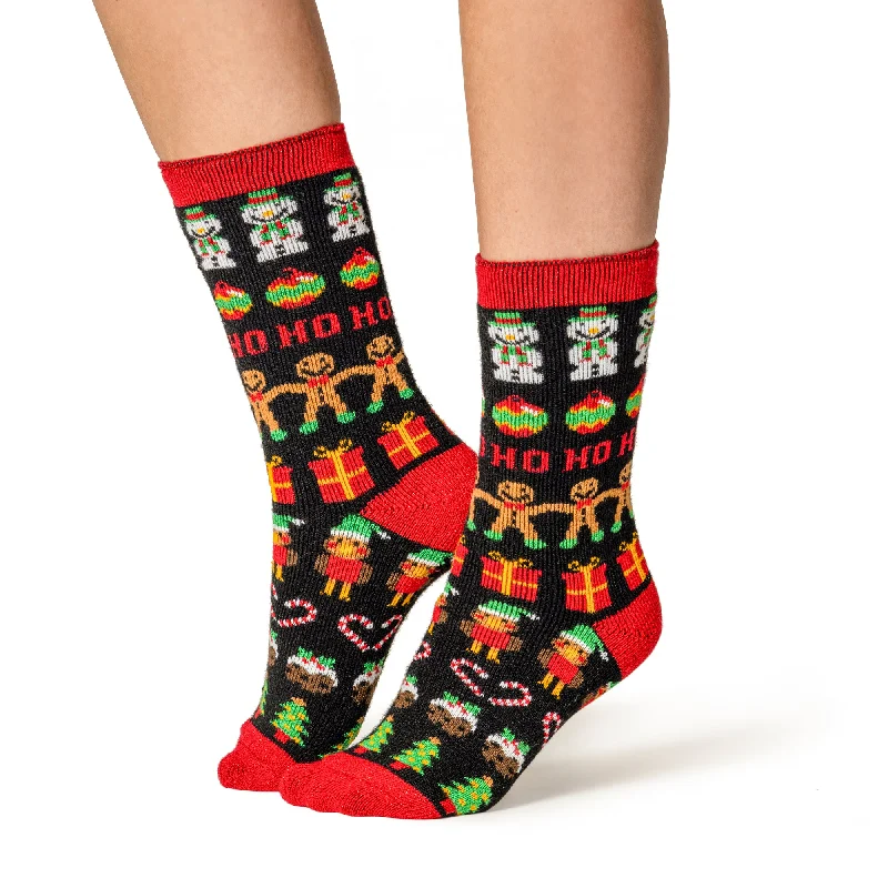 Women's adjustable - fit socks for a customized feelLadies Lite Christmas Socks - Gingerbread & Baubles