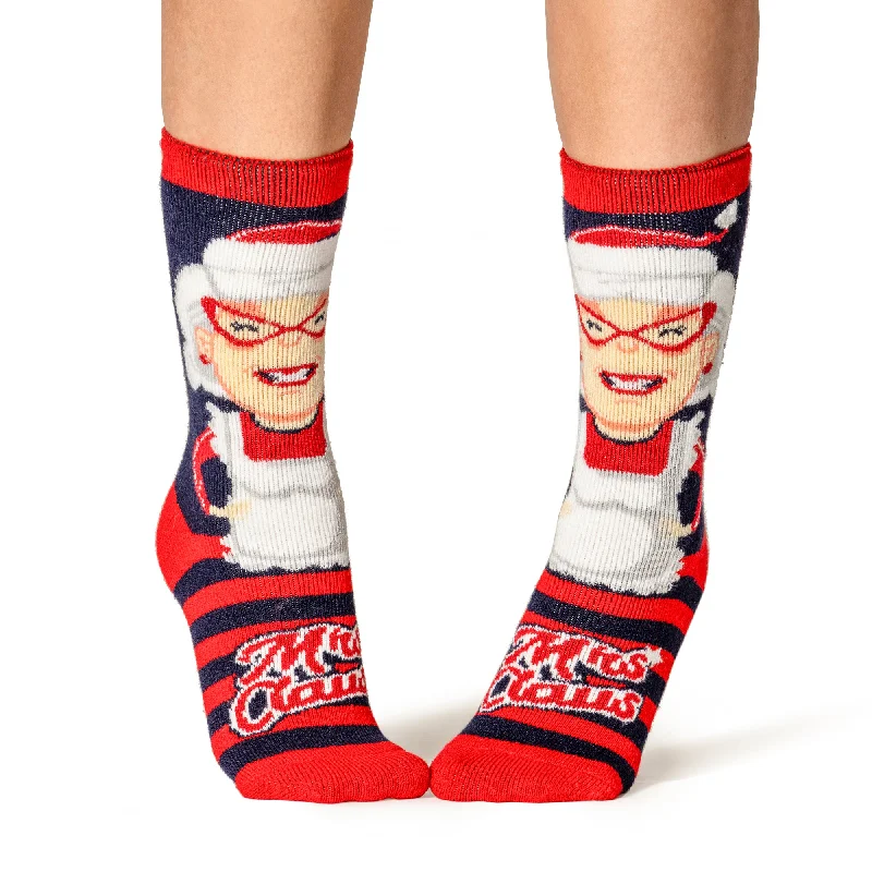 Women's knee - high socks with lace trimLadies Lite Christmas Socks - Mrs Claus