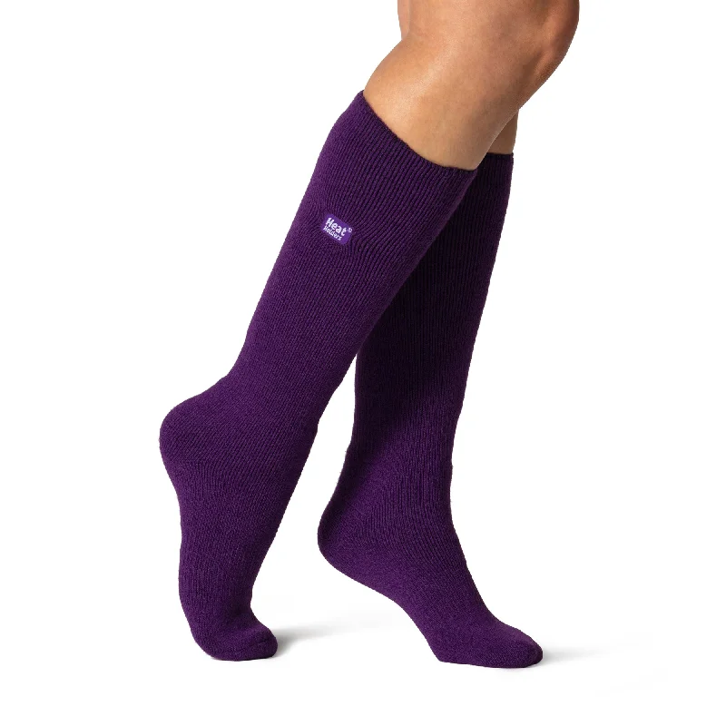 Women's microfiber socks for a lightweight optionLadies Lite Clover Long Thermal Socks - Purple