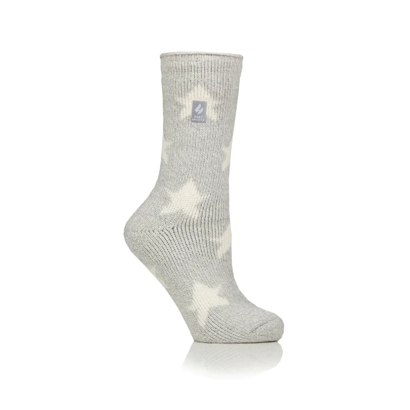 Women's spandex - infused socks for stretchLadies Original Jacquard Socks - Grey Stars