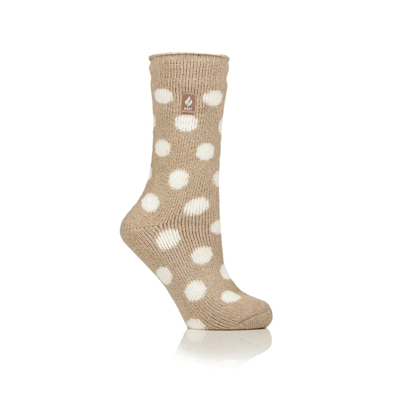 Women's ankle socks with a frilly edgeLadies Original Jacquard Socks - Oat Spots