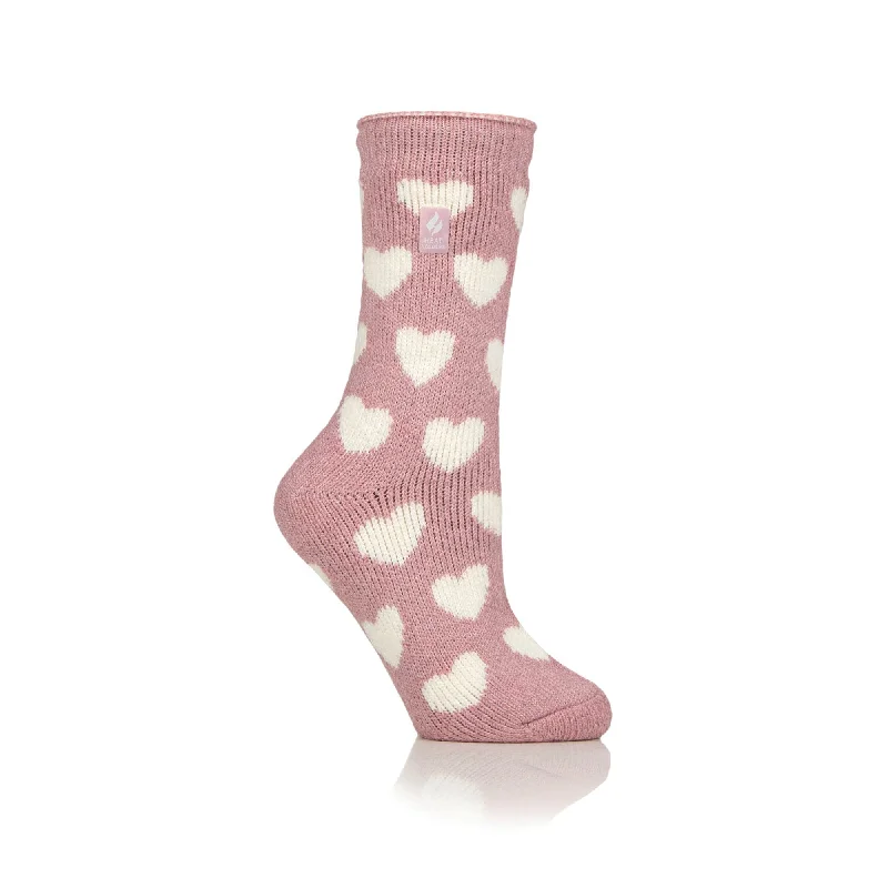 Women's silk - lined socks for a luxurious feelLadies Original Jacquard Socks - Pink Hearts