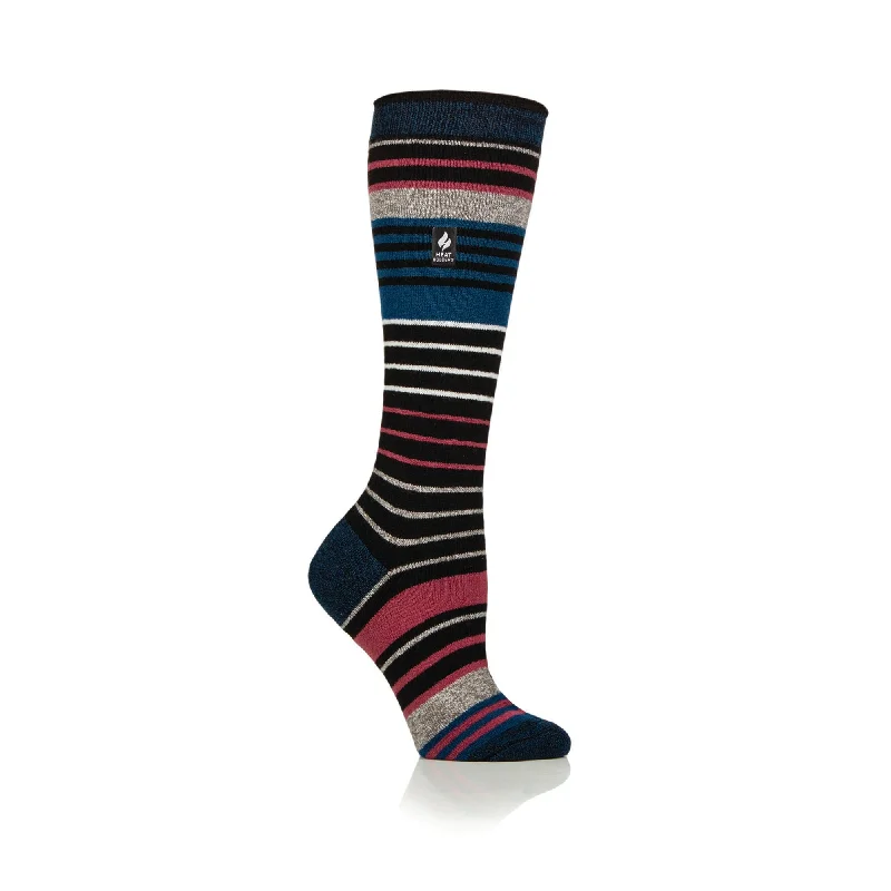 Women's nylon - reinforced socks for durabilityLadies Ultra Lite Jura Long Ski & Snow Sports Socks - Black & Teal