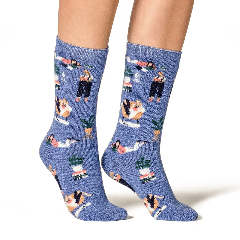 Women's thigh - high socks in a fishnet patternLadies Lite Warm Wishes Hobby Socks - Book Lover