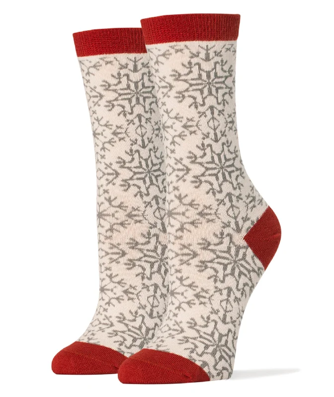 Women's no - show socks with a floral motifLet it Snow