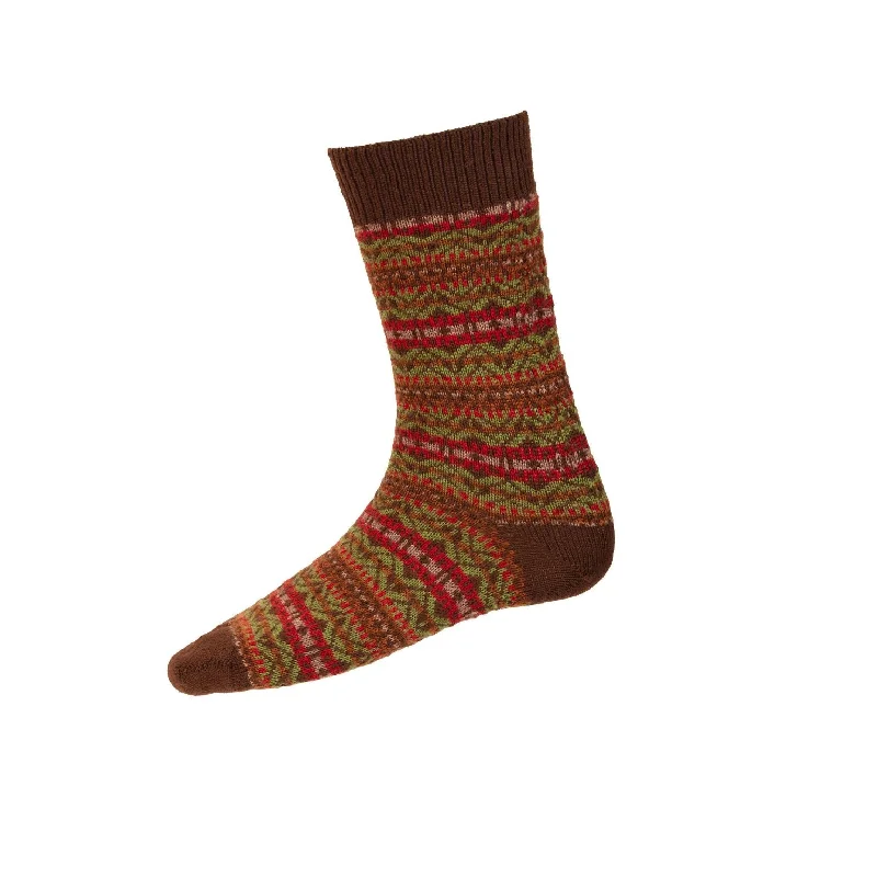 Women's nylon - reinforced socks for durabilityMen's Fair Isle Socks - Walnut