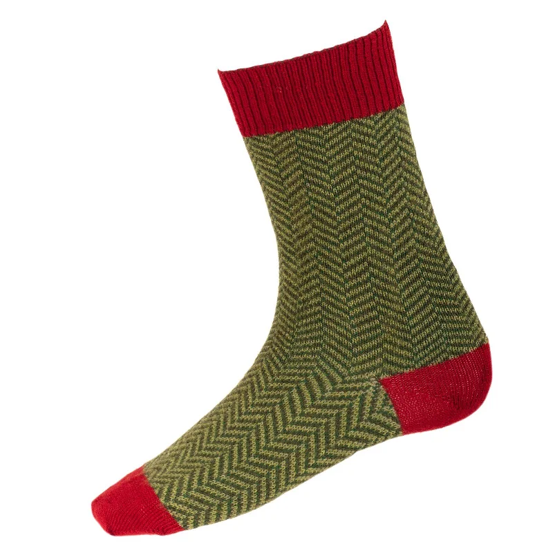 Women's moisture - wicking socks for sportsMen's Herringbone Socks - Brick Red