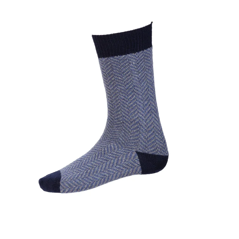 Women's knee - high socks with lace trimMen's Herringbone Socks - Navy