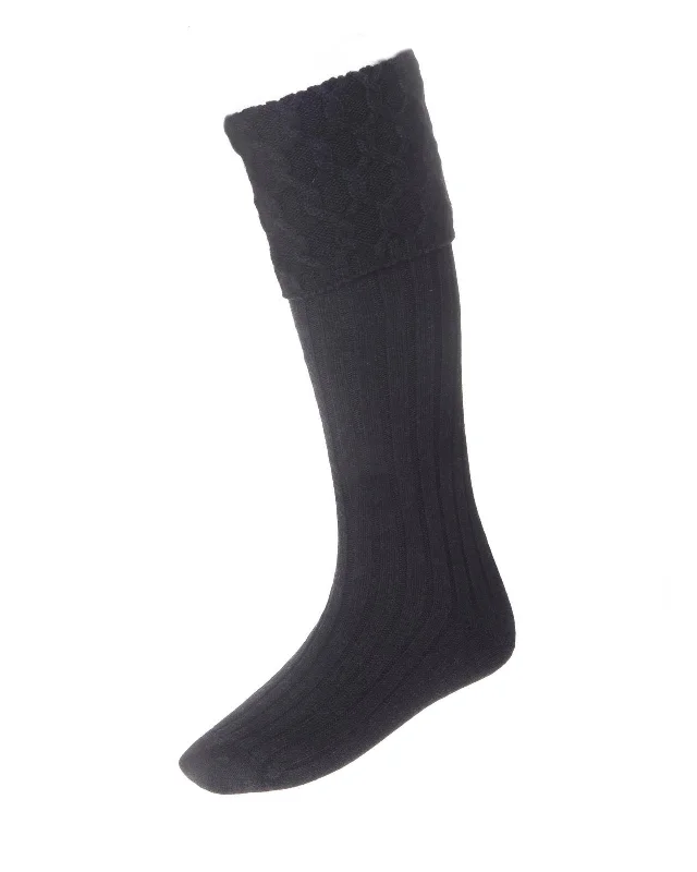 Women's knee - high socks with lace trimMen's Kilt Socks - Charcoal Grey