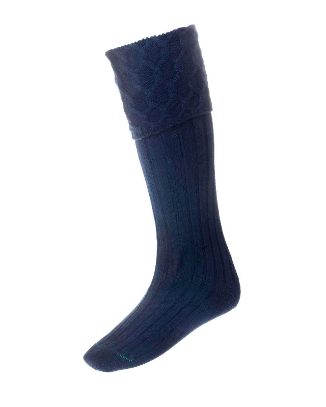 Women's silk - lined socks for a luxurious feelMen's Kilt Socks - Navy Blue