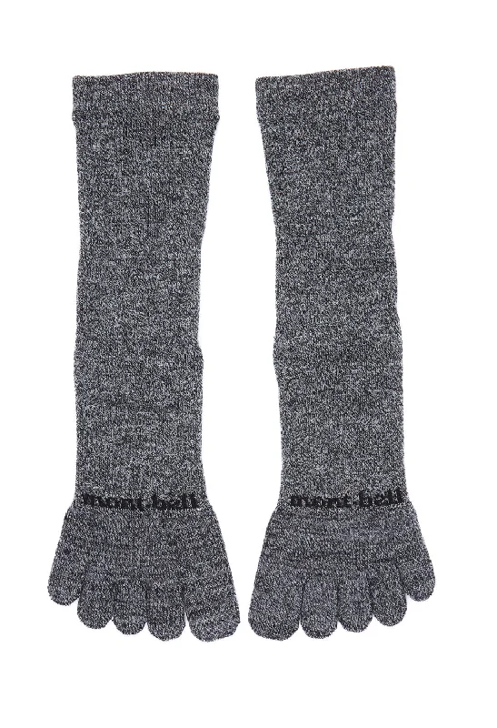 Women's thermal socks for cold weatherMontbell Merino Wool Trekking 5 Toe Socks - Heather Charcoal