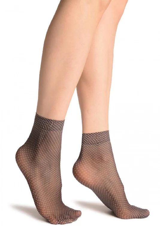 Women's silk - lined socks for a luxurious feelMini Polka Dot Print 20 Den Ankle High Socks