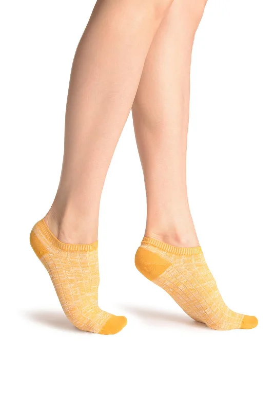 Women's over - the - calf socks with a stripe designOrange Melange Footies