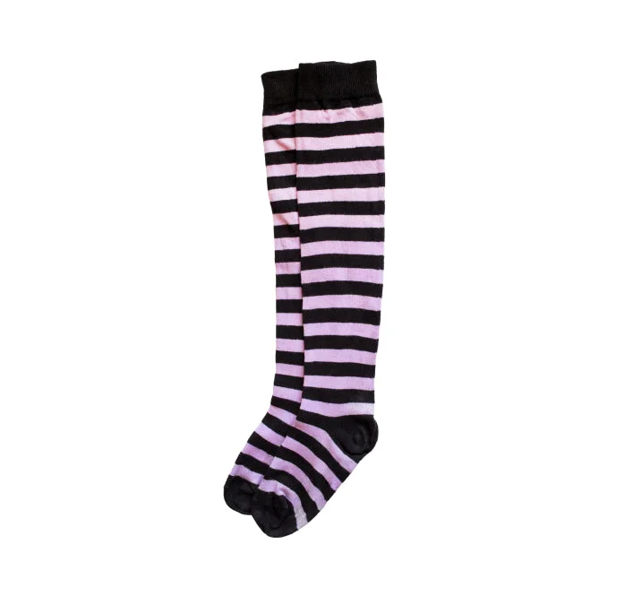 Women's no - show socks with a floral motifPink striped socking