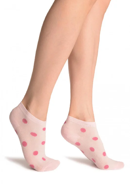 Women's adjustable - fit socks for a customized feelPolka Dots On Pink Footsies