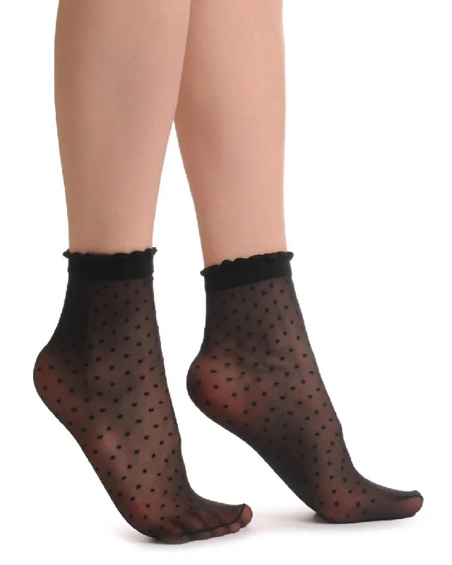 Women's argyle - patterned thigh - high socksSmall Polka Dots And Rounded Trim Top Socks Ankle High 15 Den