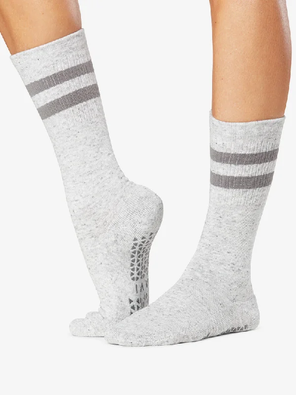 Women's cashmere - blend socks for extra softnessTavi Noir Kai Grip Socks - Heather/Light Grey