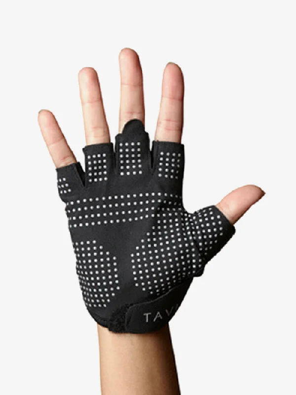 Women's adjustable - fit socks for a customized feelTavi Noir Half Finger Grip Gloves - Ebony