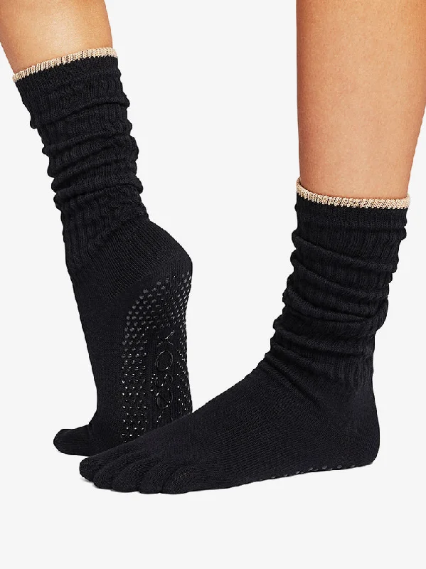 Women's cashmere - blend socks for extra softnessToeSox Full Toe Slouch Grip Socks - Night Sky