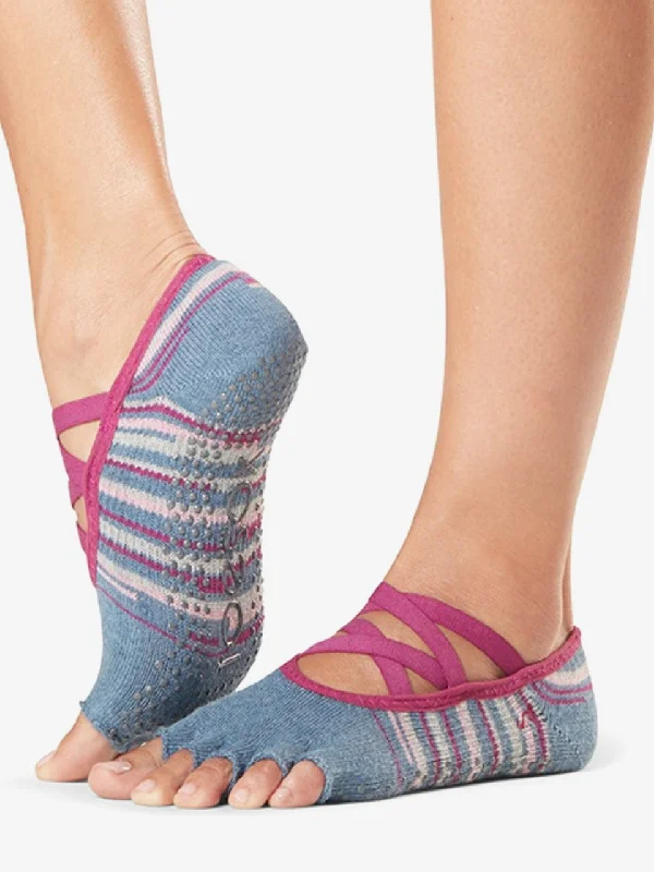 Women's bamboo fiber socks for eco - friendlinessToeSox Half Toe Elle Grip Socks - Gypsy 