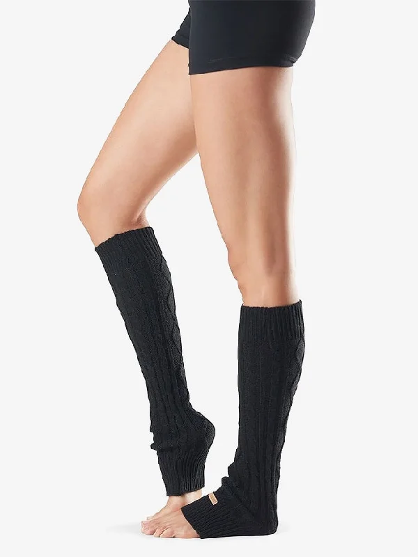 Women's compression socks for improved circulationToesox Knee High Leg Warmers - Black - One Size